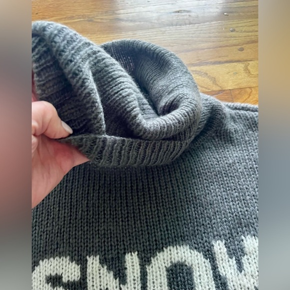 Wooden Ships SNOW cowl neck turtleneck chunky sweater XS Small - white and gray - Picture 9 of 10